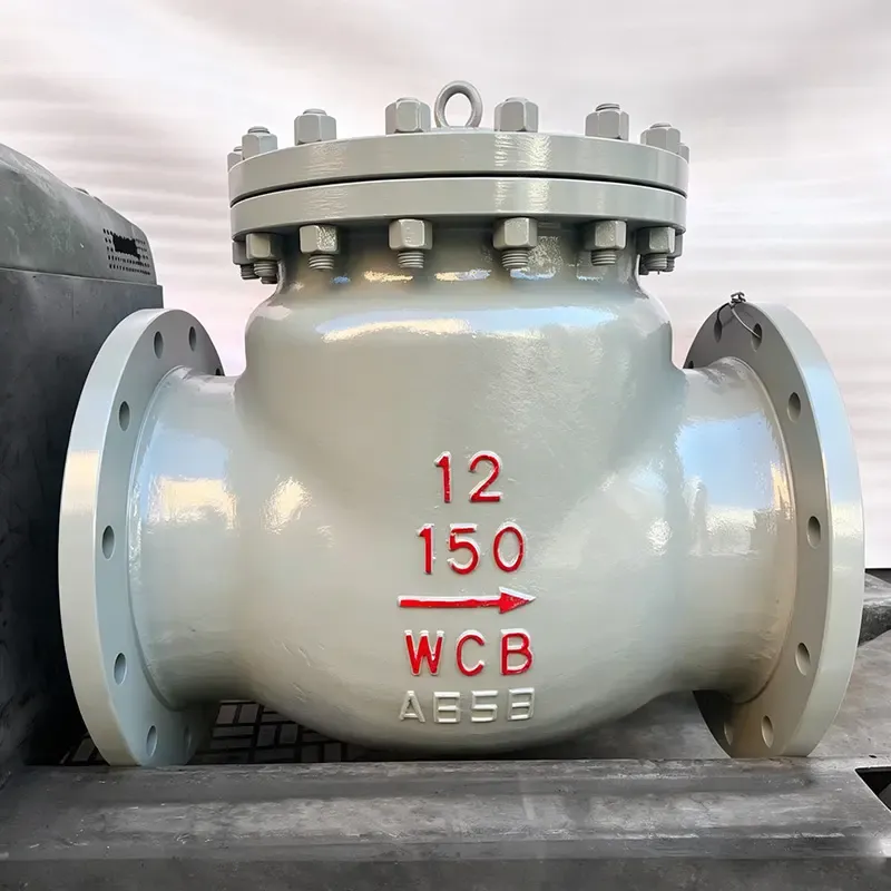 Double plate API 6D check valve for offshore platforms to cope with tilting and swinging conditions
